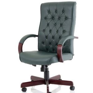 Chesterfield High Back Leather Executive Office Chair with Arms - Image 19