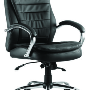 Rocky High Back Executive Black Leather Office Chair with Arms