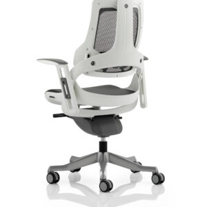 Zure High Back White Shell Executive Office Chair with Arms - Image 3
