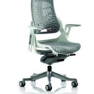 Zure High Back White Shell Executive Office Chair with Arms - Image 7