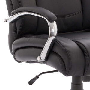 Texas High Back Heavy Duty Executive Black Leather Office Chair with Arms - Image 2