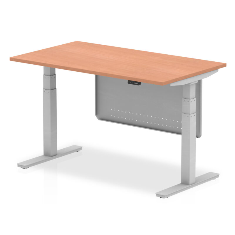 Air Height Adjustable Desk without Cable Ports with Steel Modesty Panel - Image 20