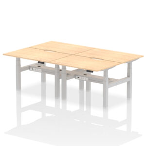 Air Back-to-Back Scalloped Edge Height Adjustable Bench Desk - 4 Person - Image 8