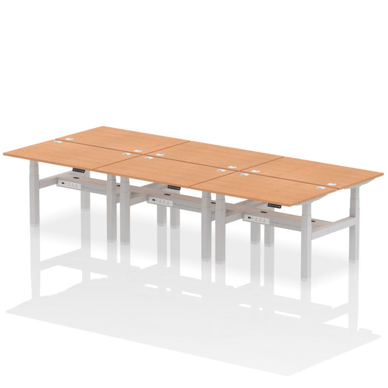 Air Back-to-Back Height Adjustable Bench Desk - 6 Person - Image 14