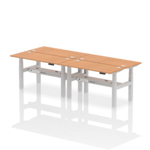 Air Back-to-Back Slimline Height Adjustable Bench Desk - 4 Person - Image 35