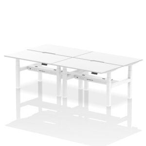 Air Back-to-Back Scalloped Edge Height Adjustable Bench Desk - 4 Person - Image 36