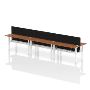 Air Back-to-Back Slimline Height Adjustable Bench Desk - 6 Person with Black Straight Screen - Image 60