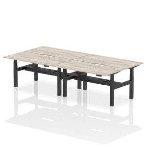 Air Back-to-Back Scalloped Edge Height Adjustable Bench Desk - 4 Person - Image 40