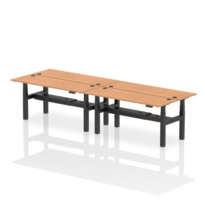 Air Back-to-Back Slimline Height Adjustable Bench Desk - 4 Person - Image 76
