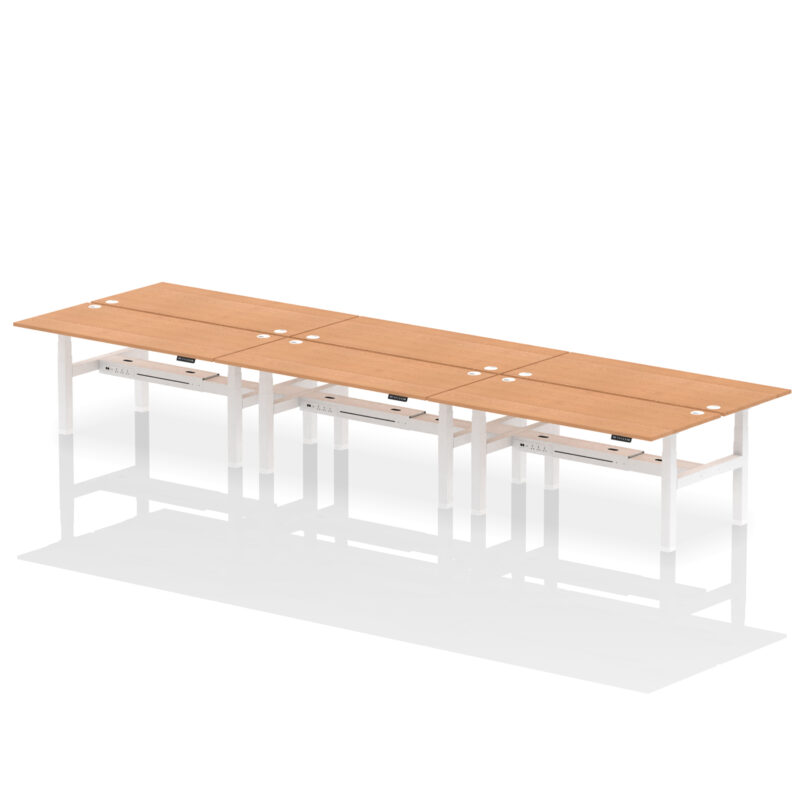 Air Back-to-Back Height Adjustable Bench Desk - 6 Person - Image 78