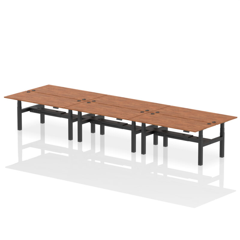 Air Back-to-Back Height Adjustable Bench Desk - 6 Person - Image 79