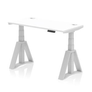 Air Height Adjustable Slimline Desk With Cable Ports With Piste Foot - Image 9