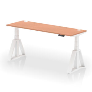 Air Height Adjustable Slimline Desk With Cable Ports With Piste Foot - Image 24