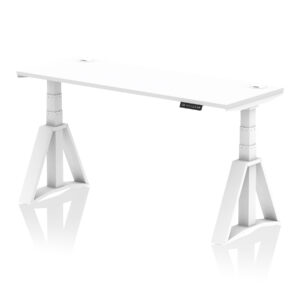 Air Height Adjustable Slimline Desk With Cable Ports With Piste Foot - Image 31
