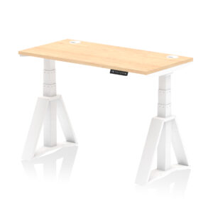 Air Height Adjustable Slimline Desk With Cable Ports With Piste Foot - Image 33