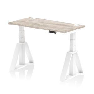 Air Height Adjustable Slimline Desk With Cable Ports With Piste Foot - Image 45