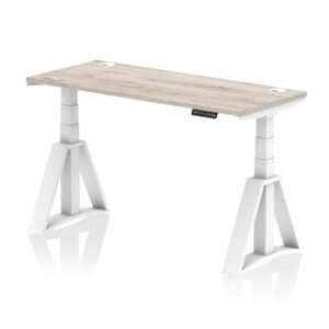 Air Height Adjustable Slimline Desk With Cable Ports With Piste Foot - Image 46