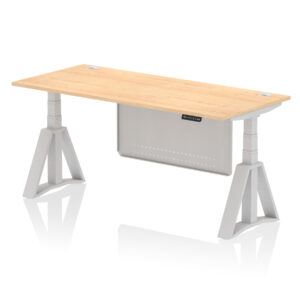 Air Height Adjustable Desk With Cable Ports With Steel Modesty Panel With Piste Foot - Image 16