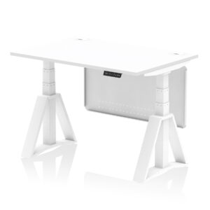 Air Height Adjustable Desk With Cable Ports With Steel Modesty Panel With Piste Foot - Image 29