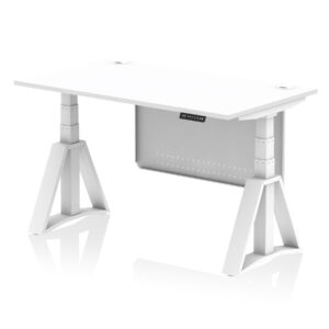Air Height Adjustable Desk With Cable Ports With Steel Modesty Panel With Piste Foot - Image 30
