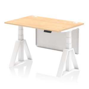 Air Height Adjustable Desk With Cable Ports With Steel Modesty Panel With Piste Foot - Image 33