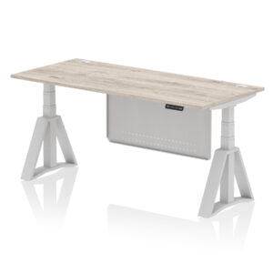 Air Height Adjustable Desk With Cable Ports With Steel Modesty Panel With Piste Foot - Image 47