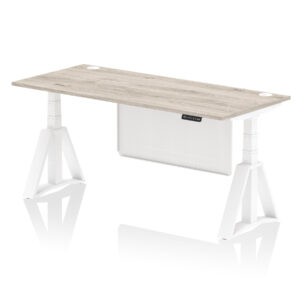 Air Height Adjustable Desk With Cable Ports With Steel Modesty Panel With Piste Foot - Image 48