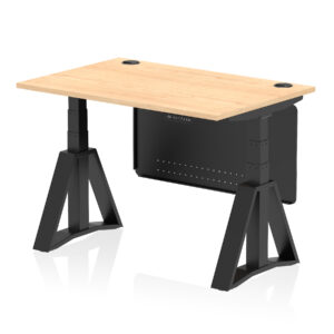 Air Height Adjustable Desk With Cable Ports With Steel Modesty Panel With Piste Foot - Image 61