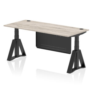 Air Height Adjustable Desk With Cable Ports With Steel Modesty Panel With Piste Foot - Image 72