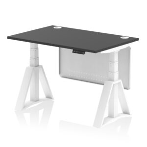 Air Height Adjustable Desk With Cable Ports With Steel Modesty Panel With Piste Foot - Image 75