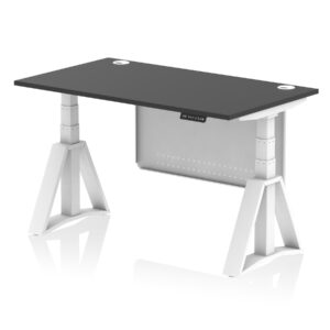 Air Height Adjustable Desk With Cable Ports With Steel Modesty Panel With Piste Foot - Image 78