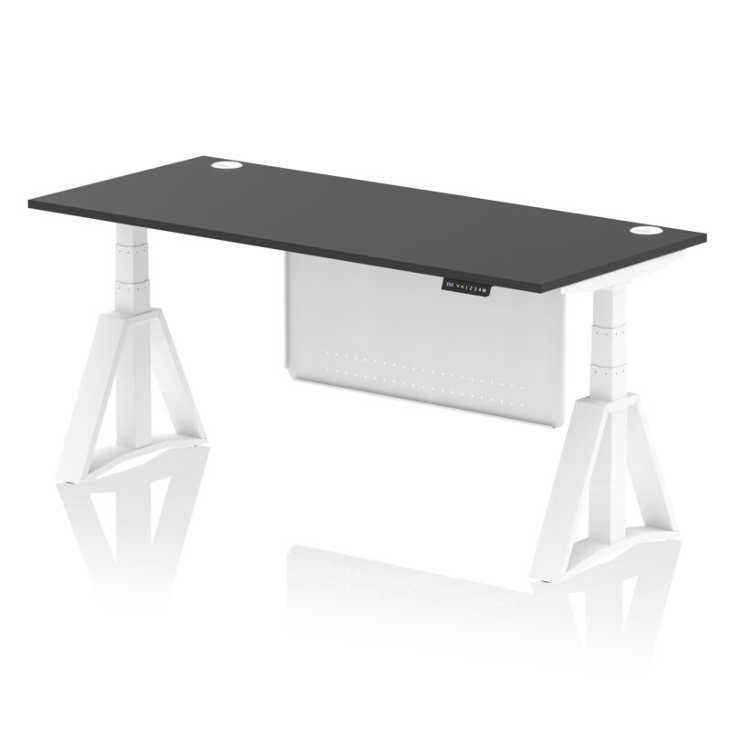 Air Height Adjustable Desk With Cable Ports With Steel Modesty Panel With Piste Foot - Image 84