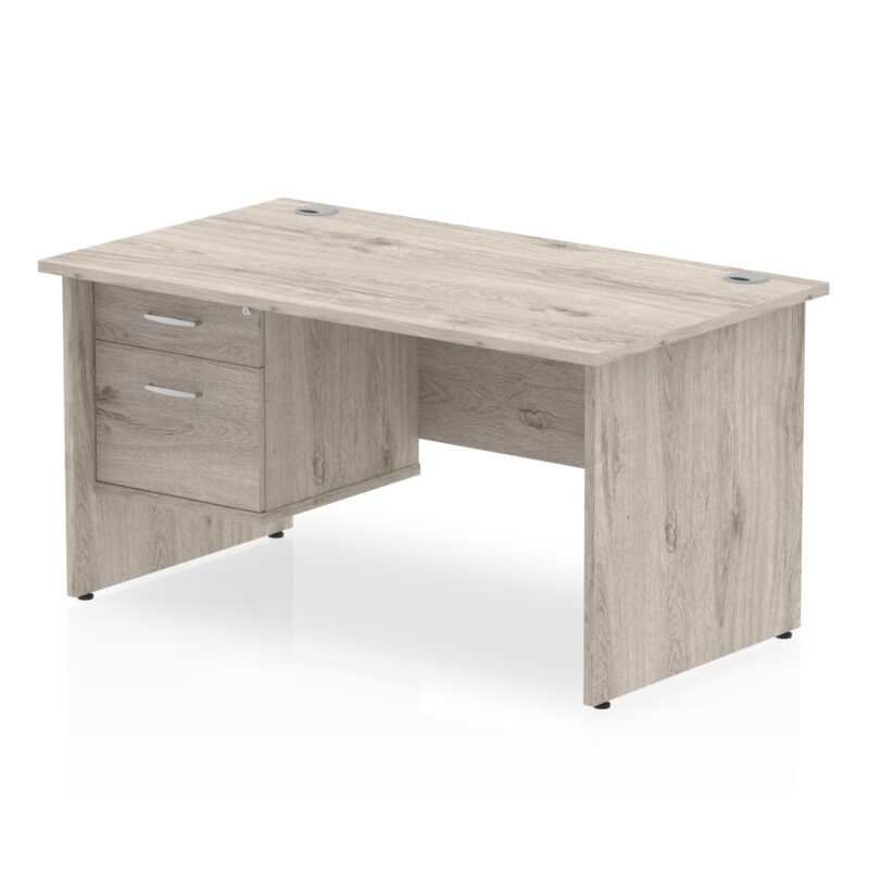 Impulse 1400mm Panel End Straight Desk With Single Fixed Pedestal - Image 8