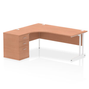 Impulse 1800mm Cantilever Left Crescent Desk Workstation - Image 3