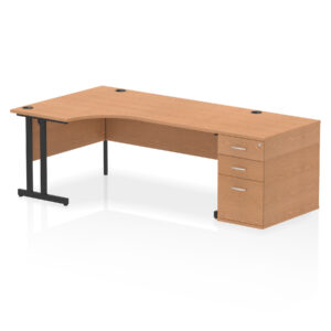 Impulse 1800mm Cantilever Left Crescent Desk Workstation - Image 22