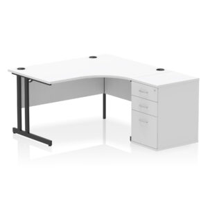 Impulse 1400mm Cantilever Right Crescent Desk Workstation - Image 33