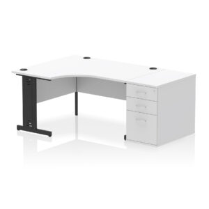 Impulse 1400mm Cable Managed Left Crescent Desk Workstation - Image 12