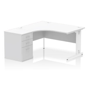 Impulse 1400mm Cable Managed Left Crescent Desk Workstation - Image 25