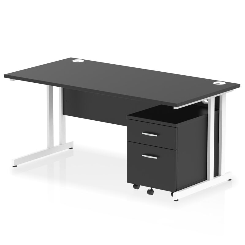 Impulse 1600mm Cantilever Straight Desk With Mobile Pedestal - Image 41