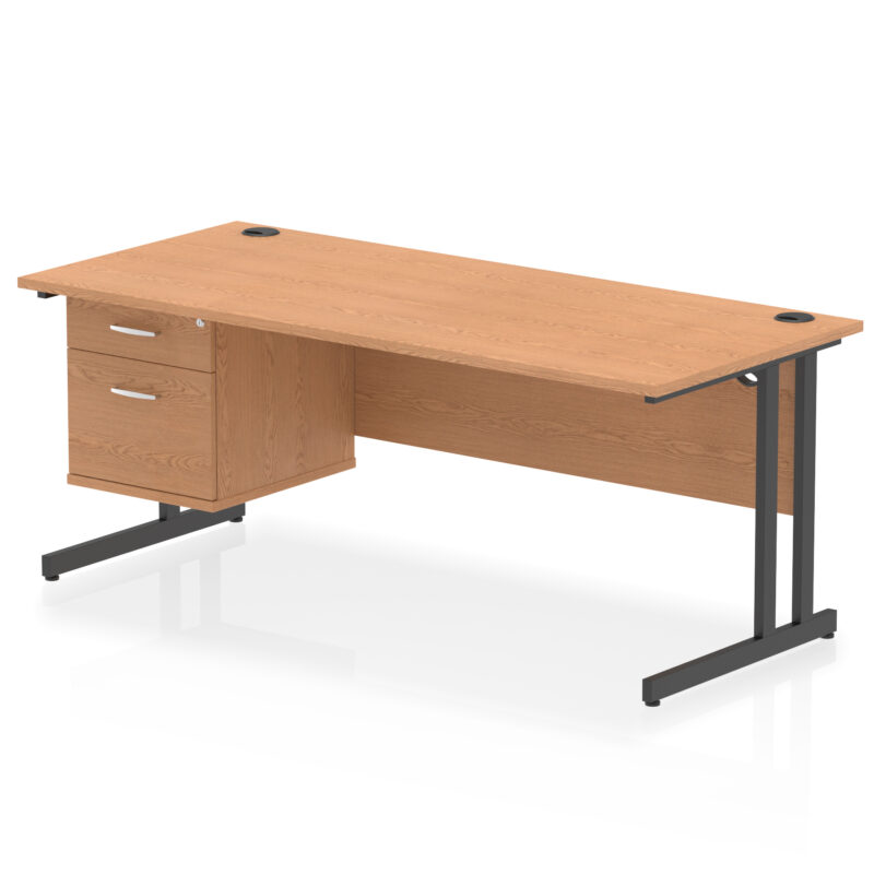 Impulse 1800mm Cantilever Straight Desk With Single Fixed Pedestal - Image 51