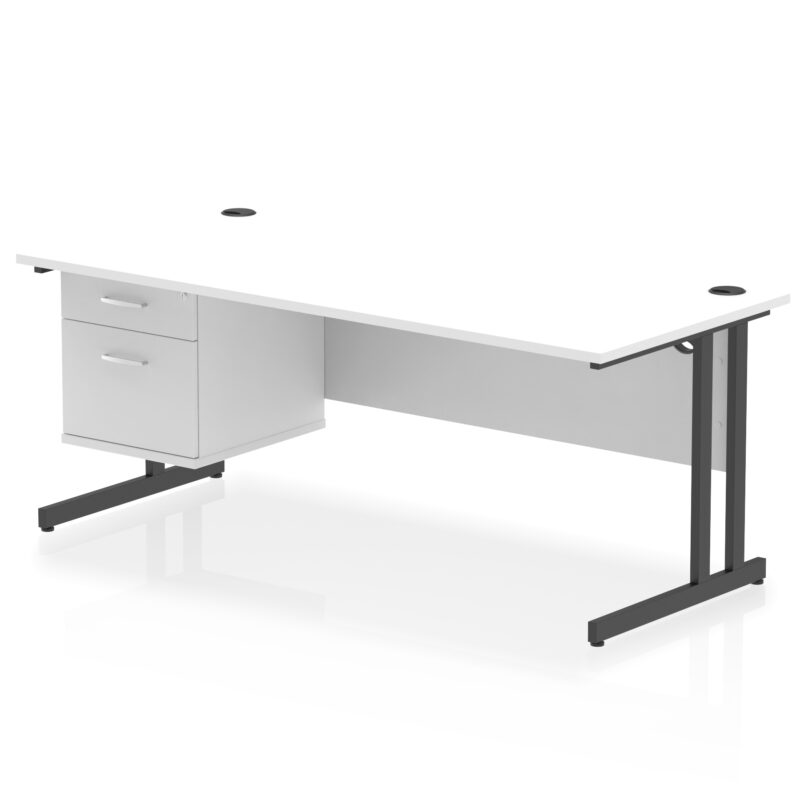 Impulse 1800mm Cantilever Straight Desk With Single Fixed Pedestal - Image 52