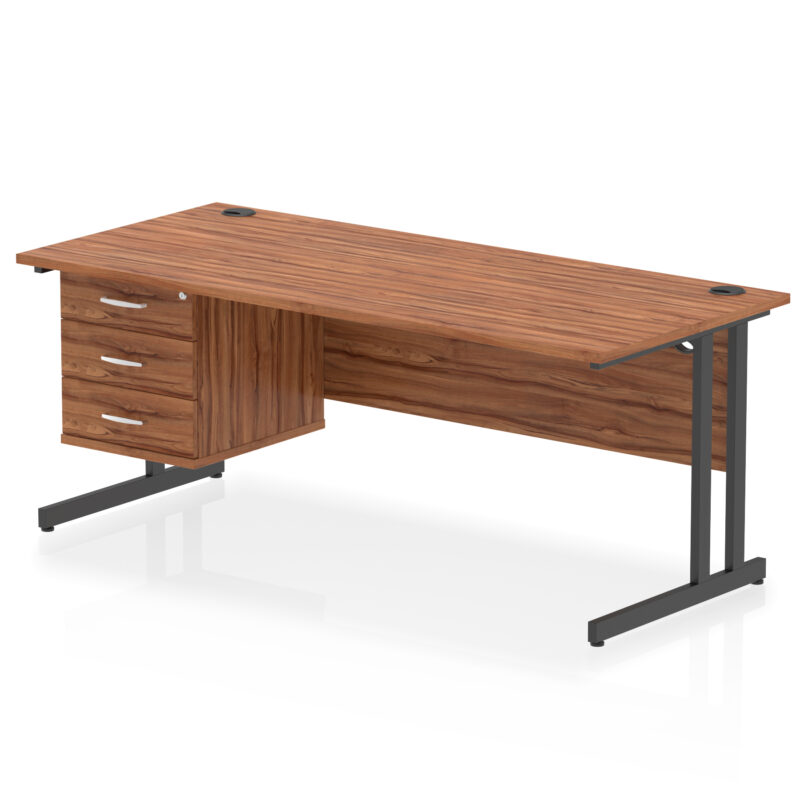 Impulse 1800mm Cantilever Straight Desk With Single Fixed Pedestal - Image 61