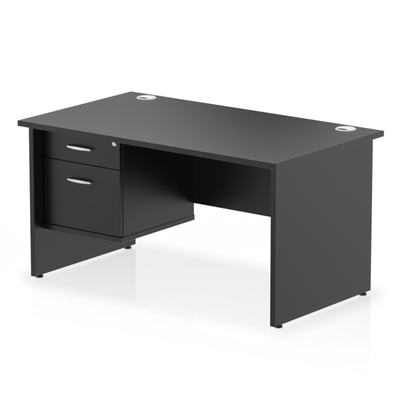 Impulse 1400mm Panel End Straight Desk With Single Fixed Pedestal - Image 31