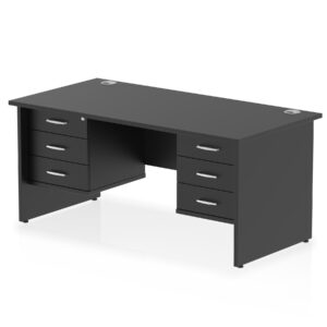 Impulse 1600mm Panel End Straight Desk With Two Fixed Pedestal - Image 37