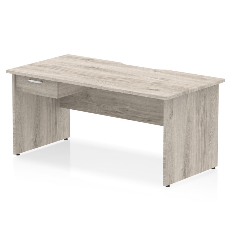 Impulse Scalloped Edge Panel End Straight Desk Frame With Single One Drawer Fixed Pedestal - Image 17