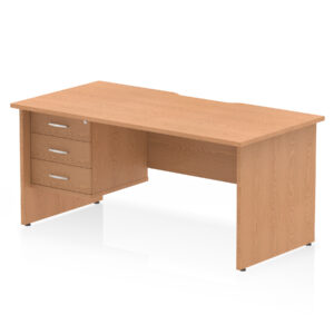 Impulse Scalloped Edge 1600mm Panel End Straight Desk With Single Fixed Pedestal - Image 17