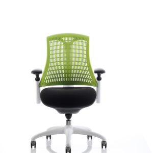 Flex Medium Back White Frame Task Operator Office Chair with Arms - Image 9