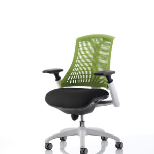 Flex Medium Back White Frame Task Operator Office Chair with Arms - Image 10