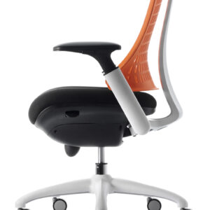 Flex Medium Back White Frame Task Operator Office Chair with Arms - Image 12