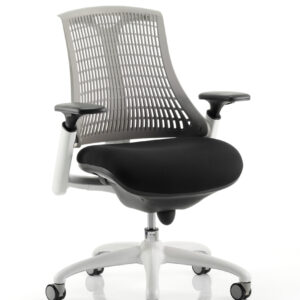 Flex Medium Back White Frame Task Operator Office Chair with Arms - Image 14